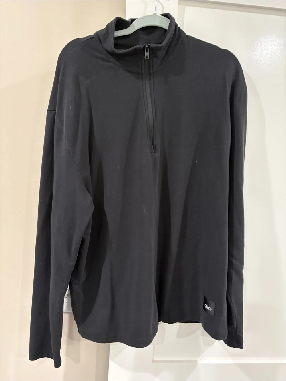 ALO Yoga Woman’s Black Half-Zip Pullover Sweater